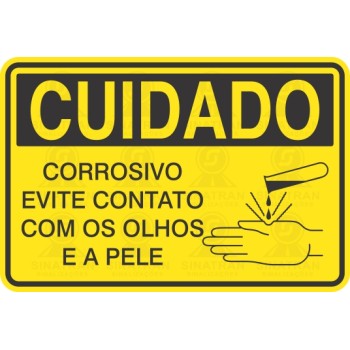 Corrosivo evite contato com os olhos e a pele